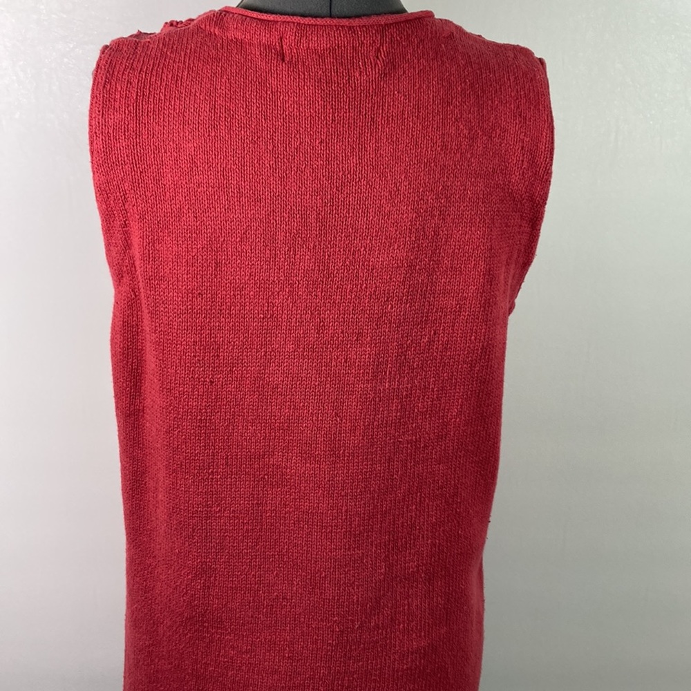 Style New York Embroid Front Solid Back Long Vest Size M - Picture 5 of 8